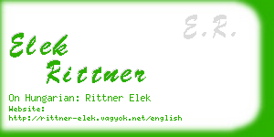elek rittner business card